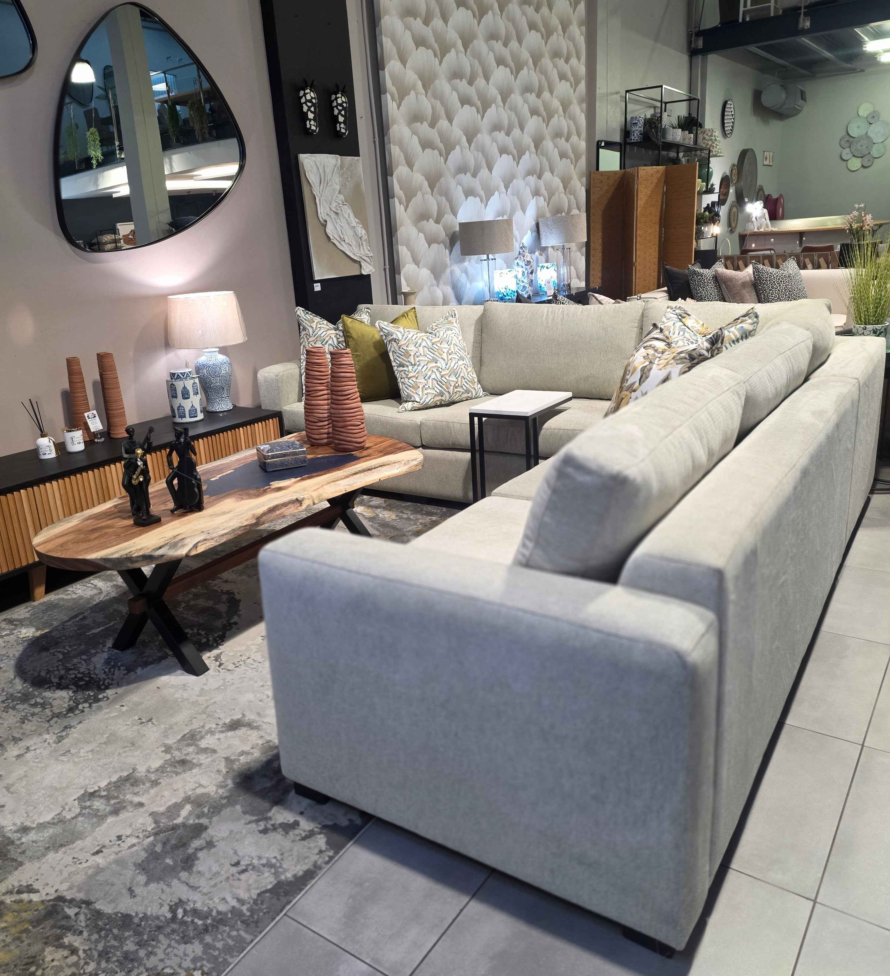 Milan corner couch in Stuart Graham fabric