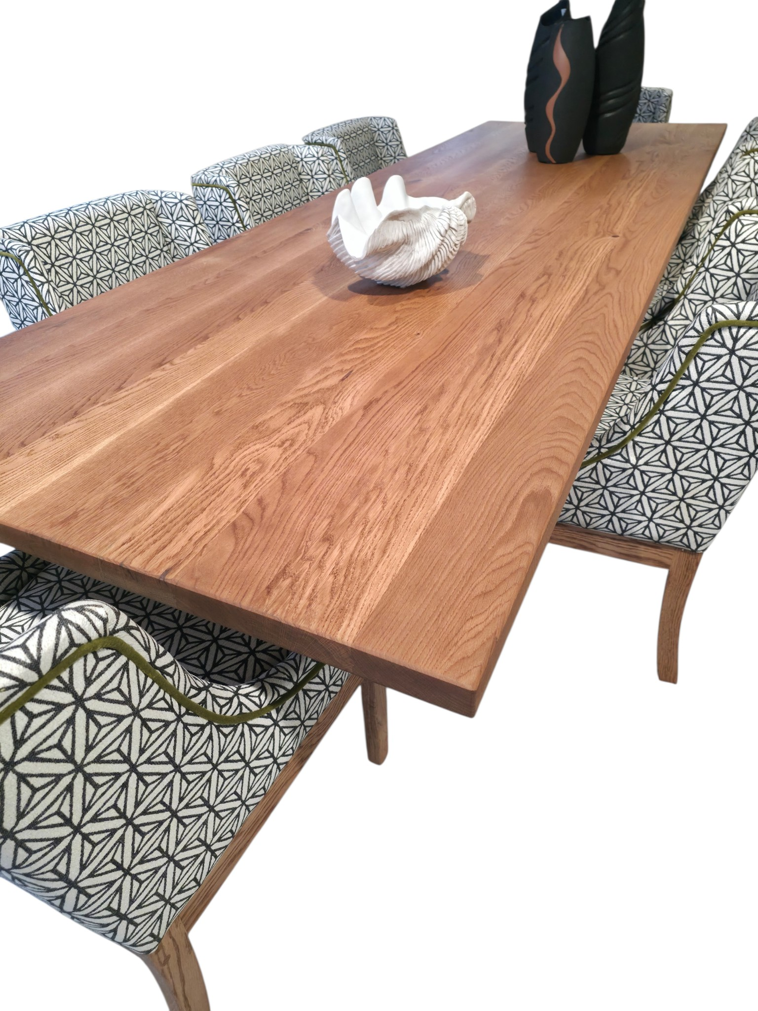 Solid oak dining room table