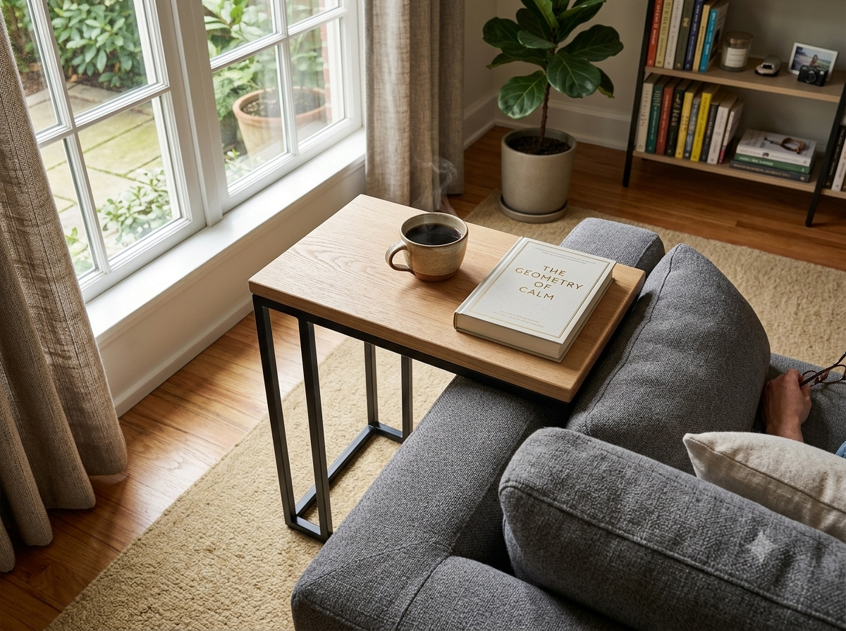 Slider table oak top pale white
